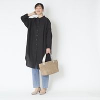 n.o.f.l/リトアニアリネン薄手ロングシャツワンピース